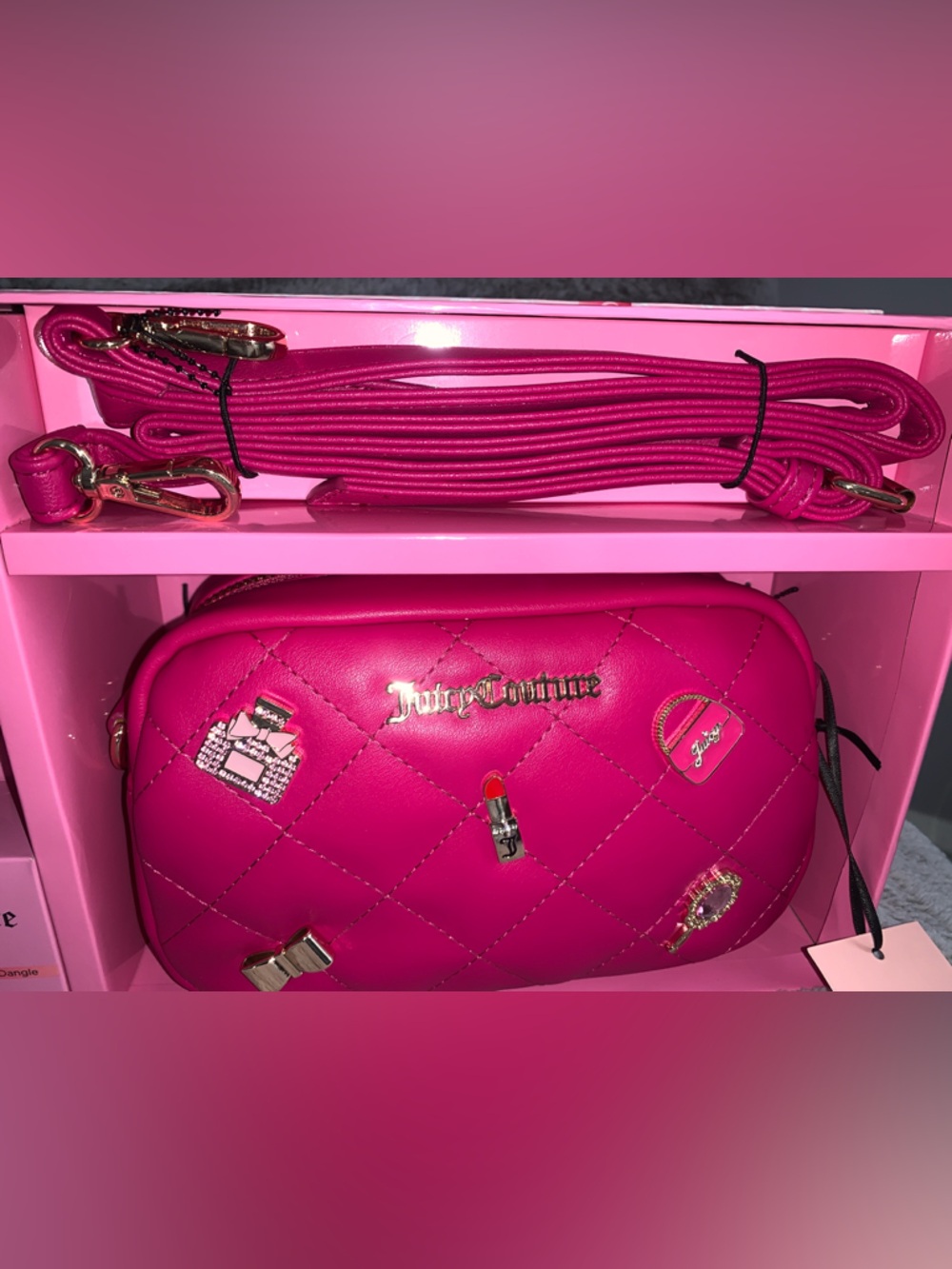 ๐- Juicy Couture PUFFY CAMERA CROSSBODY with Charm Accents AND COIN POUCH - Picture 5 of 11